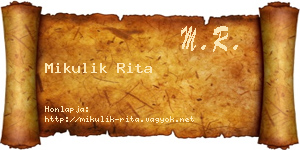 Mikulik Rita névjegykártya